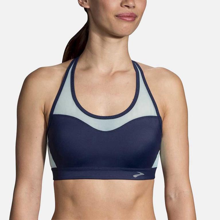 Brooks Fastforward Crossback - Womens Running Bra - Blue (68509TGVH)